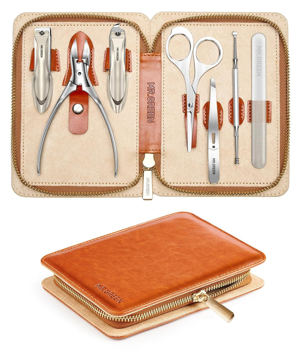 MR.GREEN set de manicura profesional dentro de estuche de cuero