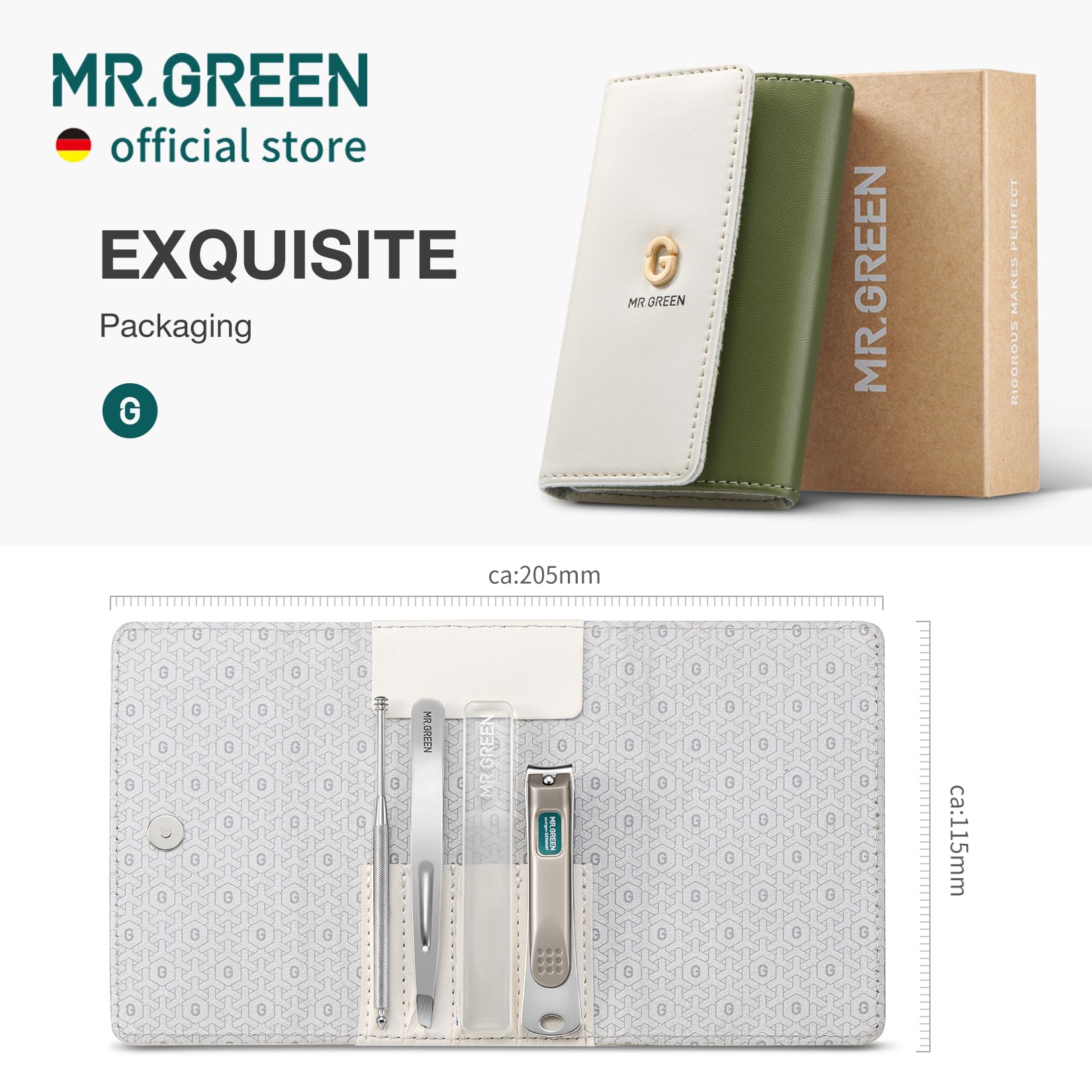MR.GREEN tijeras pelo facial de acero, uso cómodo y control.