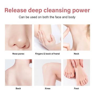 Aplicación suave en la palma para distribuir el exfoliante facial