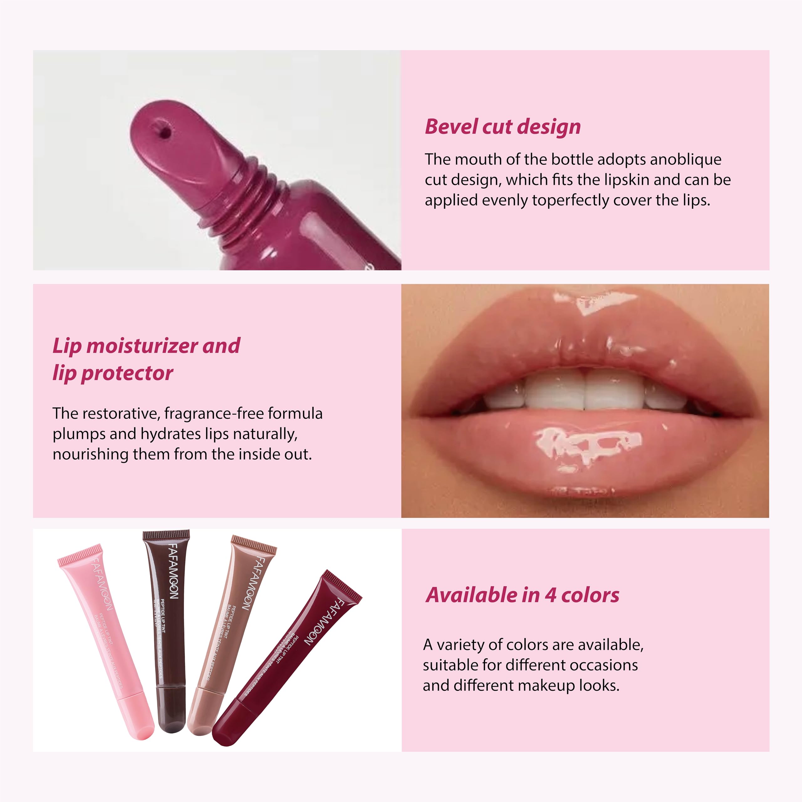Aplicación suave del brillo labial de Mrettick para un acabado uniforme.