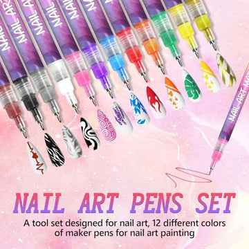 Bolígrafos de uñas Mrryiio para detalles finos y colores vivos.
