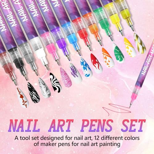 Bolígrafos de uñas Mrryiio para detalles finos y colores vivos.