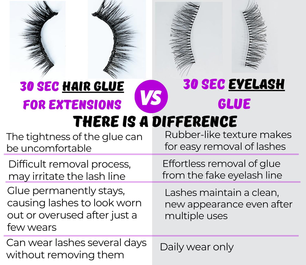 Retirada fácil de Salon Pro sin dañar las pestañas naturales.