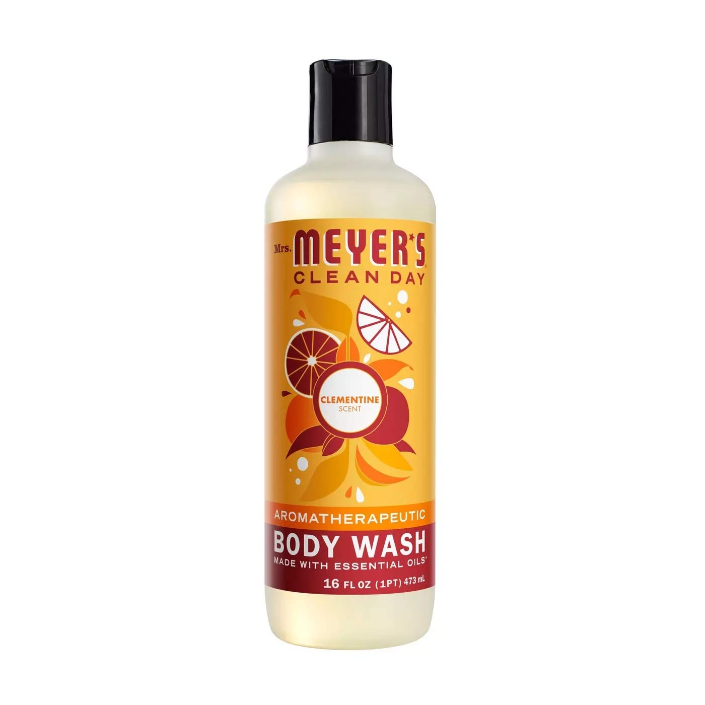 MRS. MEYER'S CLEAN DAY Clementine, botella: fragancia cítrica suave para una ducha vigorizante