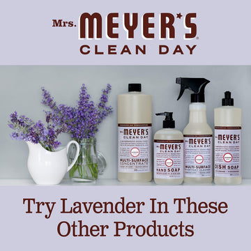 Detalle del diseño garden-inspired de Mrs. Meyer's Clean Day con fragancia de lavanda.