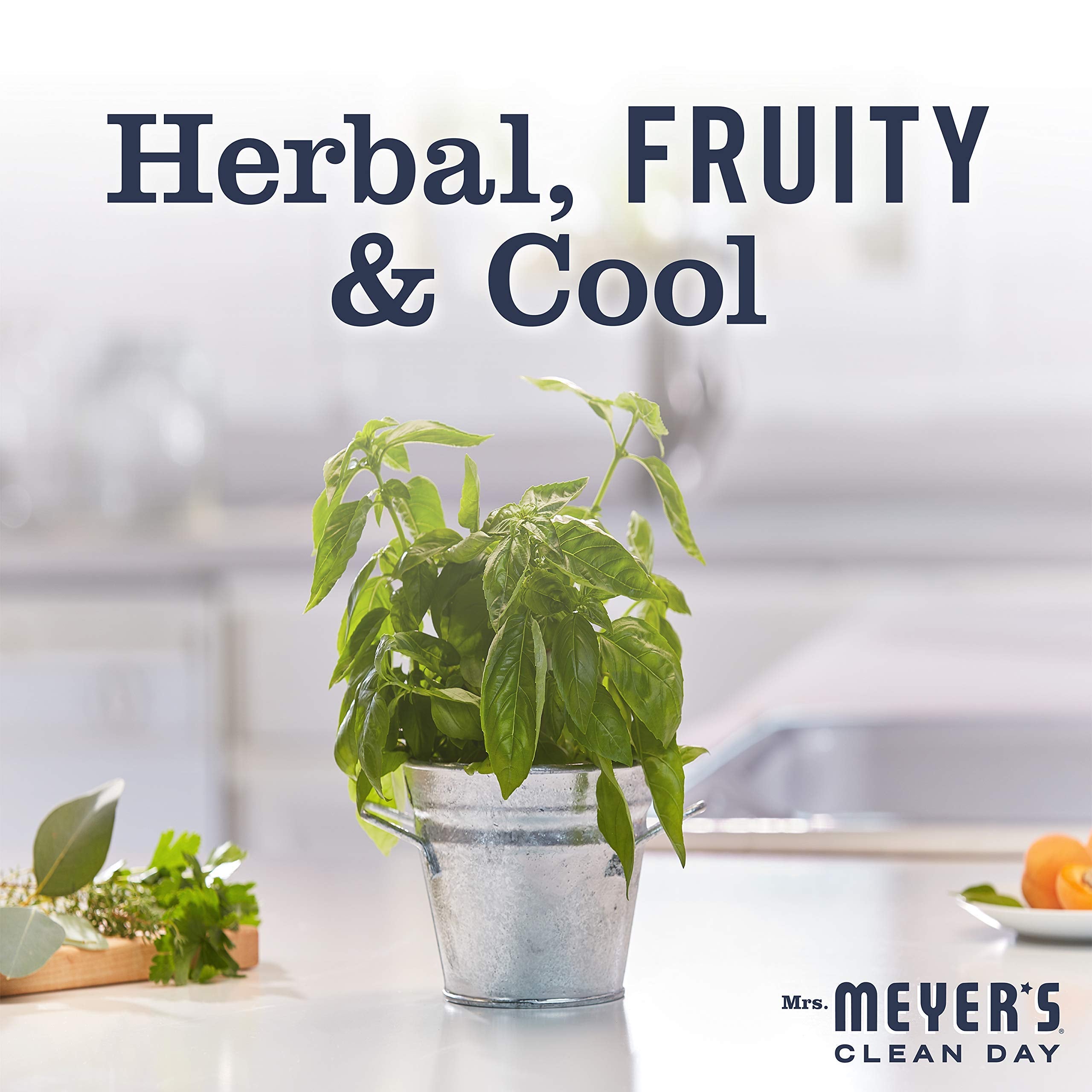 Etiqueta cruelty-free de Mrs. Meyer's Clean Day, diseño responsable y sostenible.