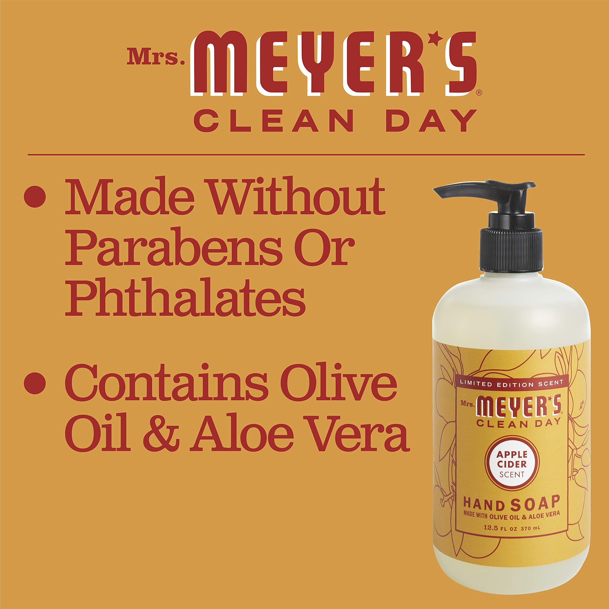 Aroma de sidra de manzana en jabón Mrs. Meyer's Clean Day para perfumar la cocina.