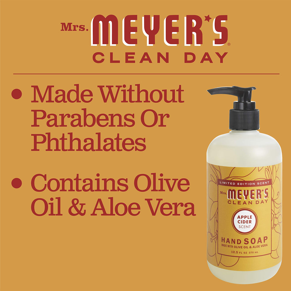 Aroma de sidra de manzana en jabón Mrs. Meyer's Clean Day para perfumar la cocina.
