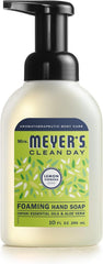 Jabón espumoso Mrs. Meyer's Clean Day Limón Verbena en botella, aroma refrescante para manos.