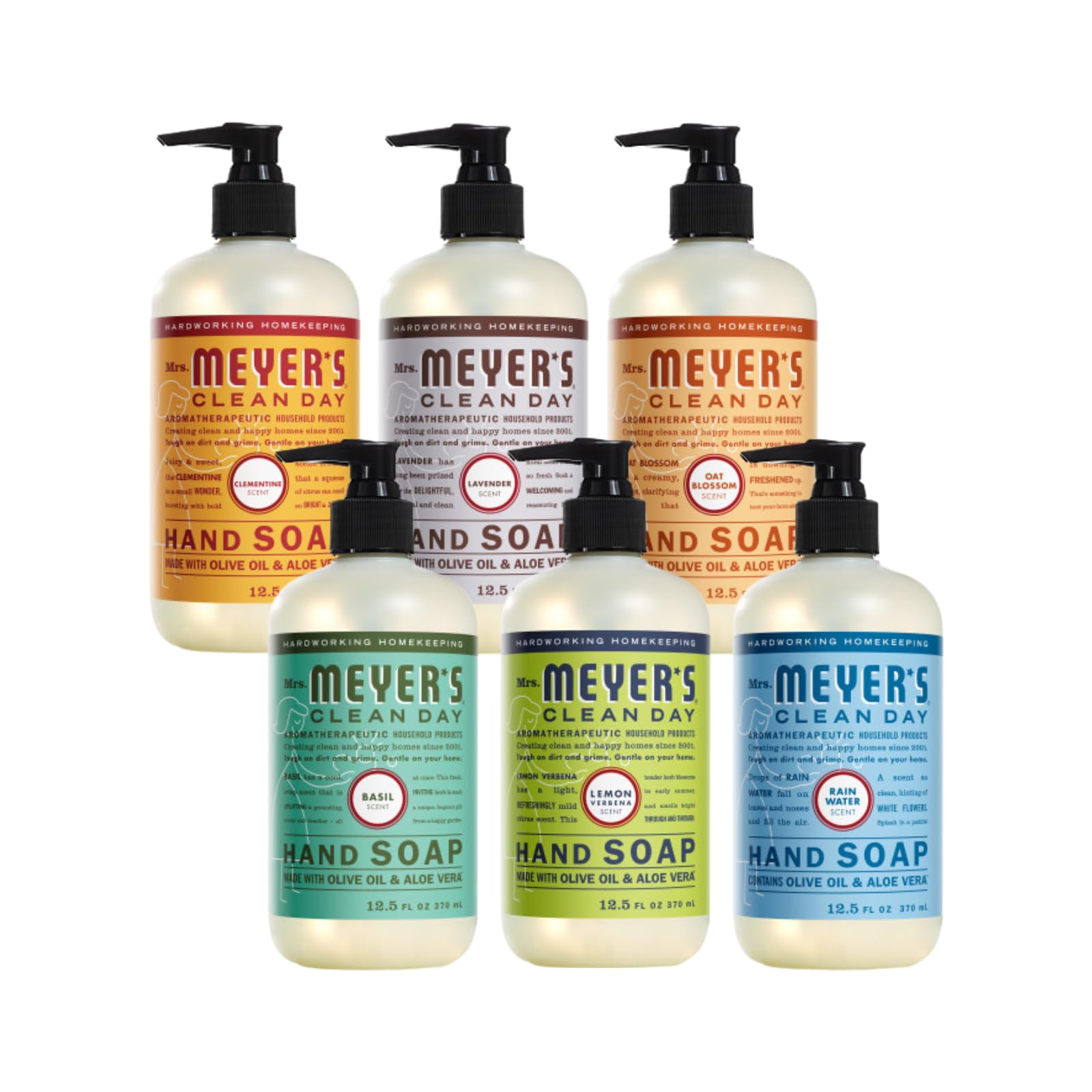 Mrs. Meyer’s Clean Day jabón líquido manos Clementine, aroma cítrico suave para uso diario.