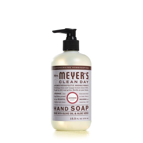 Mrs. Meyer’s Clean Day jabón líquido manos Lavanda, fragancia floral limpia para rutina diaria.