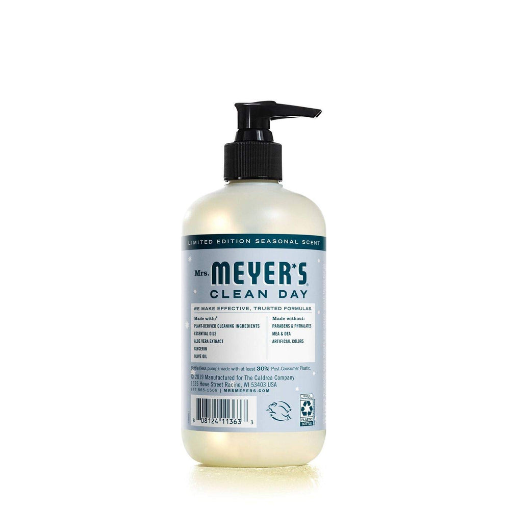 Mrs. Meyer's Snowdrop ingredientes como aloe y aceite de oliva.