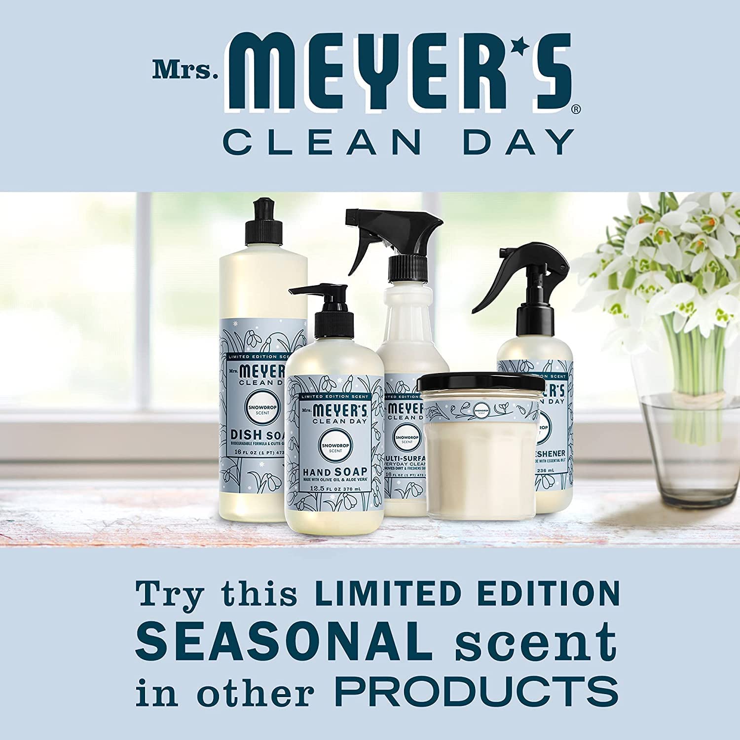 Manos suaves sin resecar gracias a Snowdrop de Mrs. Meyer's.