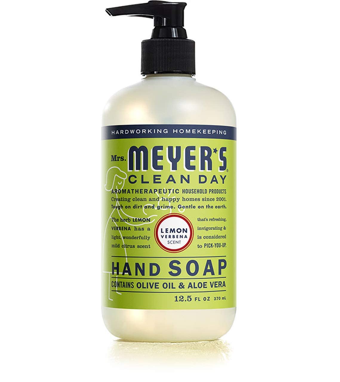 Mrs. Meyer's Clean Day Jabón de manos albahaca, fragancia fresca para la limpieza diaria.