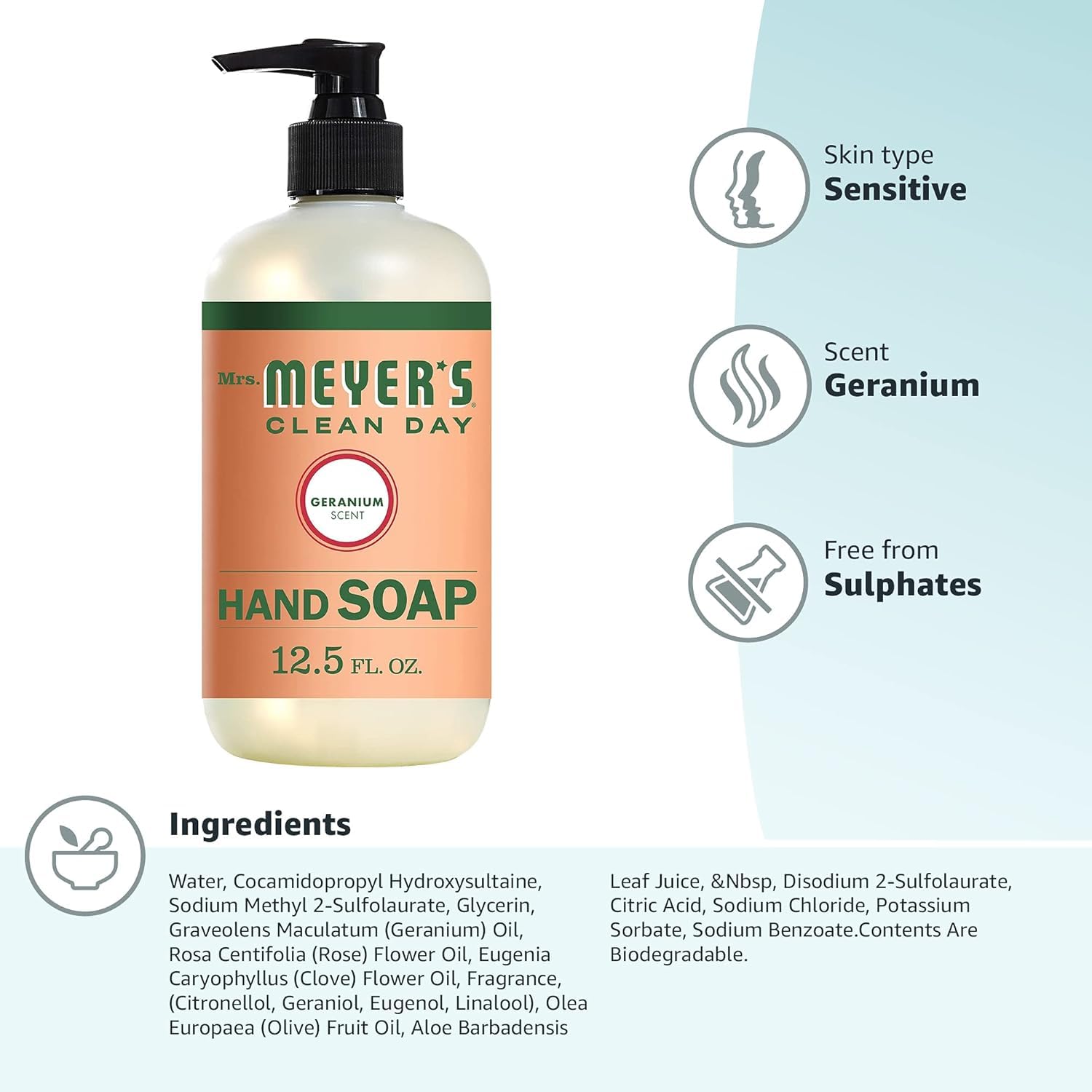 Con Mrs. Meyer’s Clean Day, textura suave y manos hidratadas