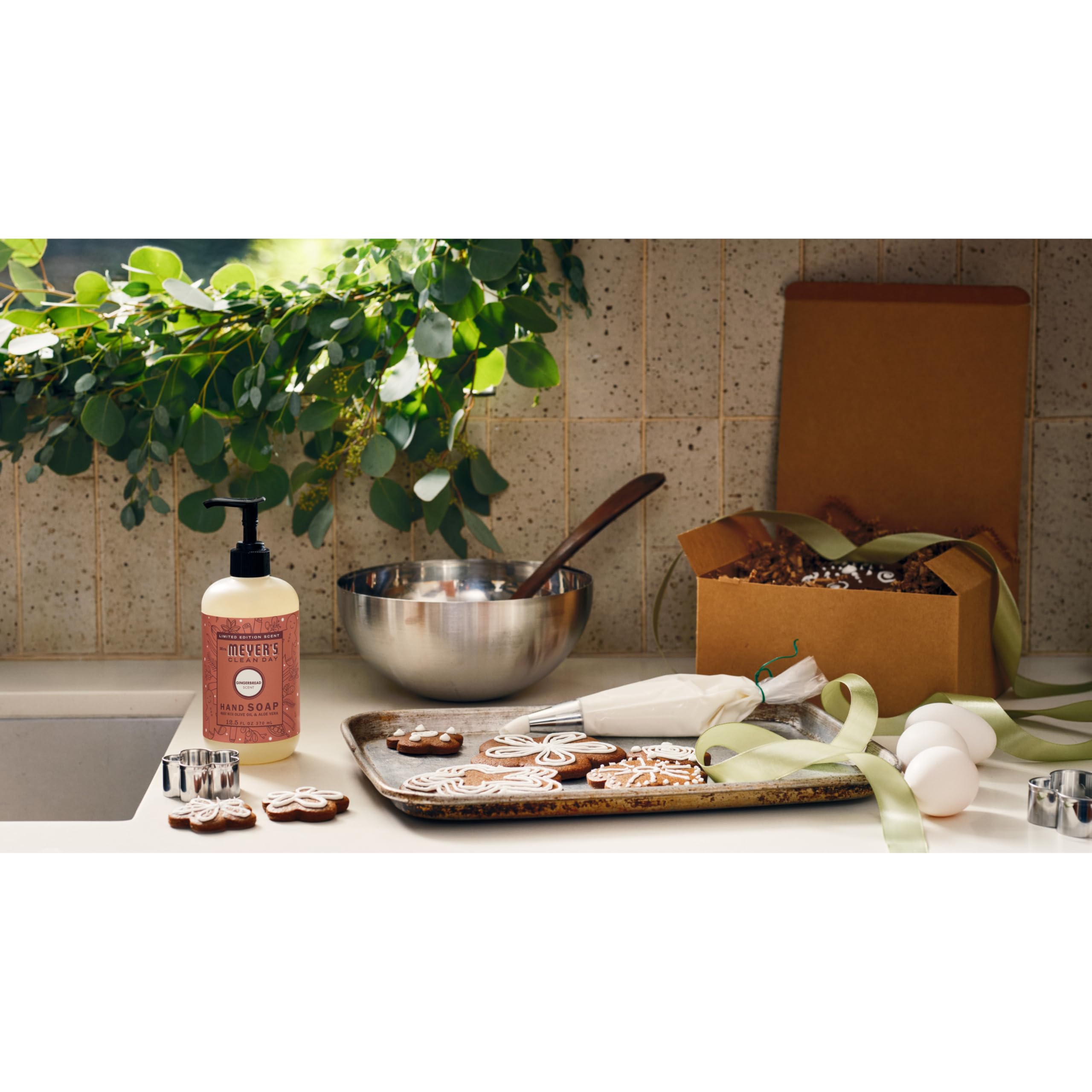 Mrs. MEYER'S Clean Day Jabón manos pan de jengibre, uso diario seguro para manos