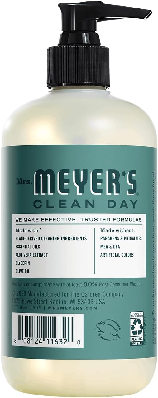 Mrs. Meyer's jabon de manos Eucalipto, etiqueta atractiva para cocina o baño