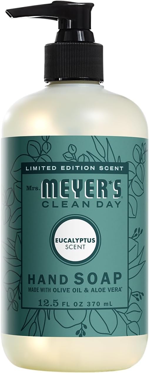Mrs. Meyer's jabon de manos Eucalipto, vertido, aroma fresco para uso diario