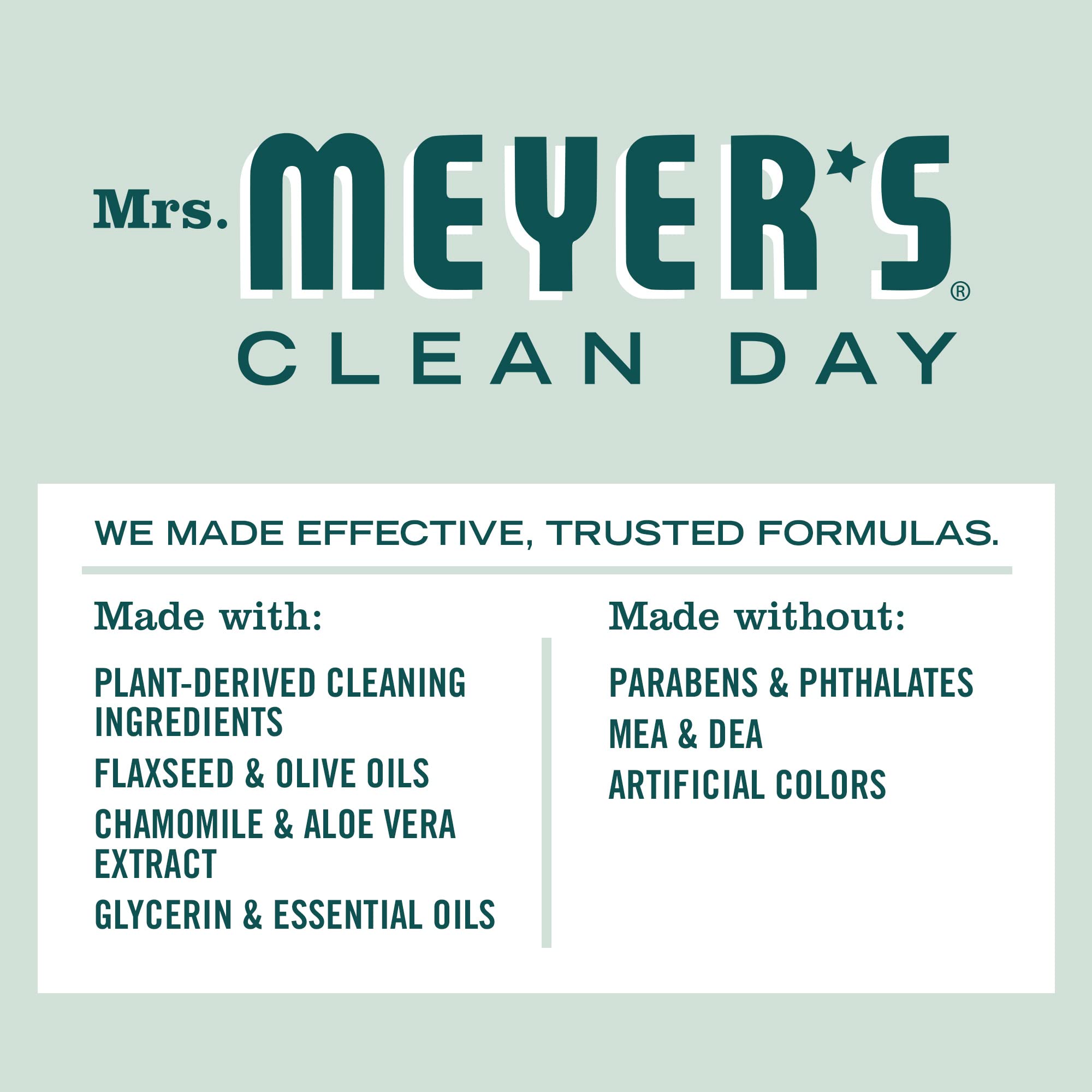 Mrs. Meyer's gel de baño, prueba dermatologica, cuidado suave.