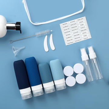 Accesorios de viaje Mrsdry: embudo y cucharillas para rellenar con precisión.
