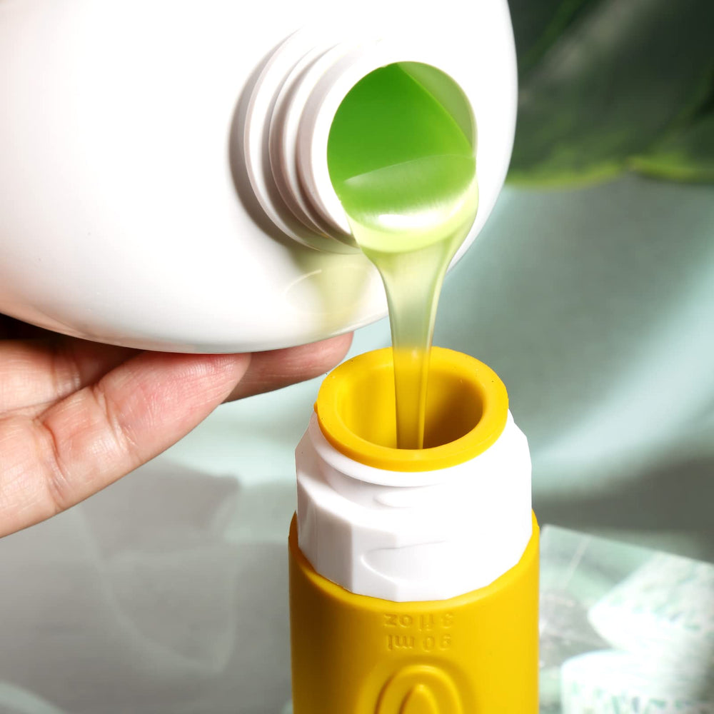 Botellas de silicona duradera de Mrsdry para líquidos diarios.
