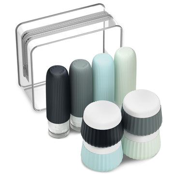 Mrsdry botellas de viaje de silicona con boca amplia para rellenar fácilmente.