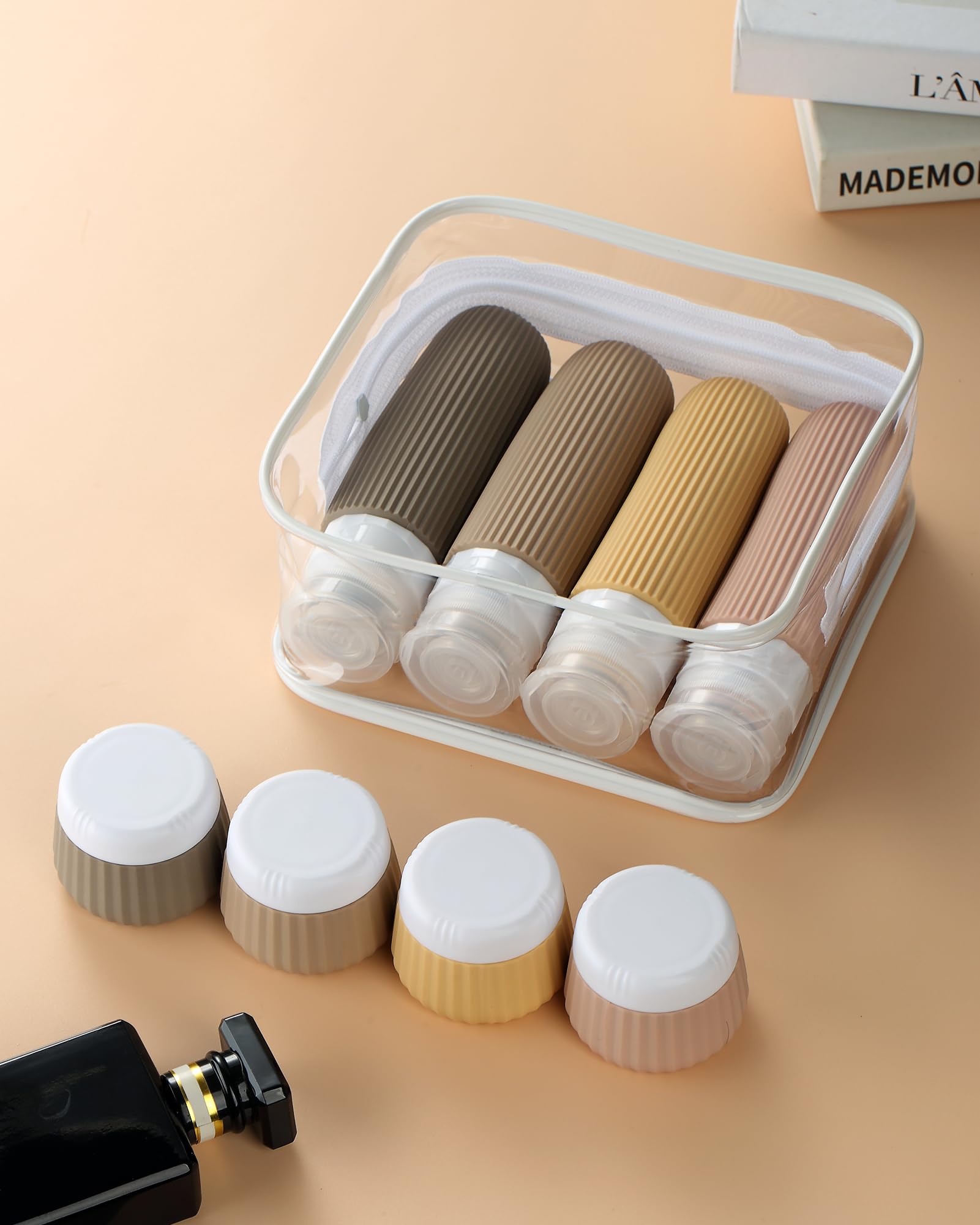 Contenedores recargables Mrsdry, reutilizables para viaje diario.