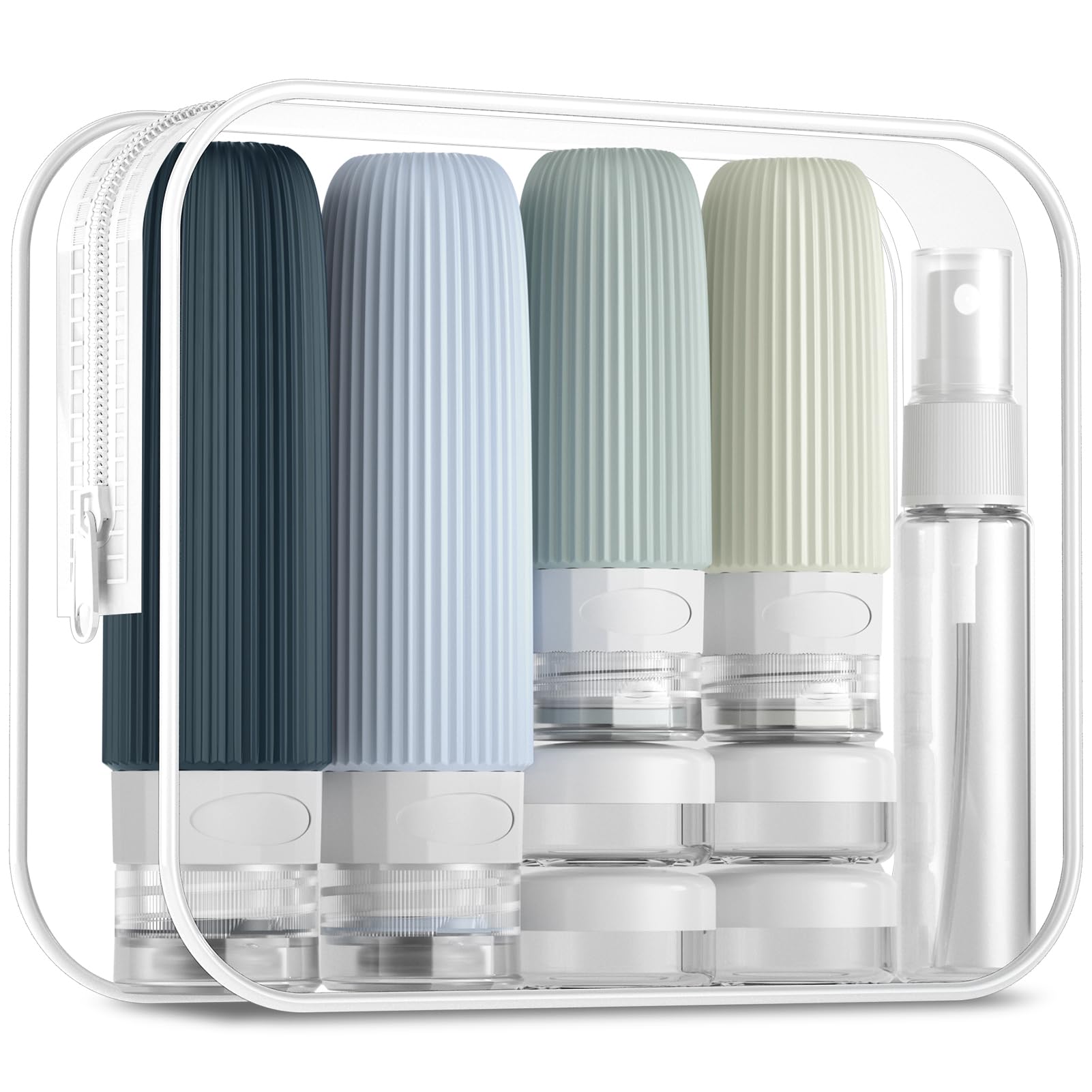 Mrsdry, juego de botellas de viaje con cierre seguro para transportar líquidos.