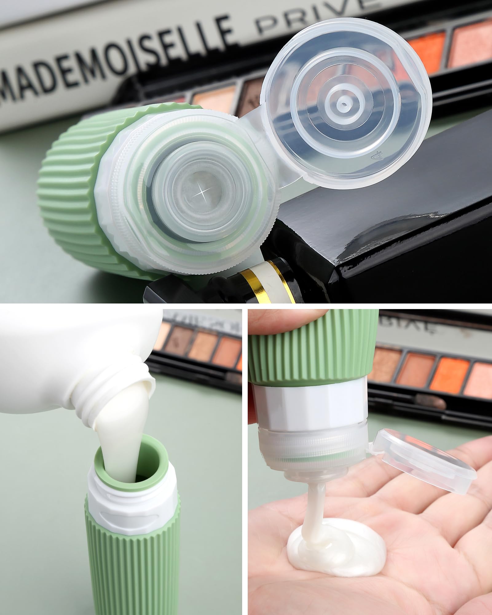 Mrsdry tarros de crema silicona 1 oz, ideales para cremas de viaje