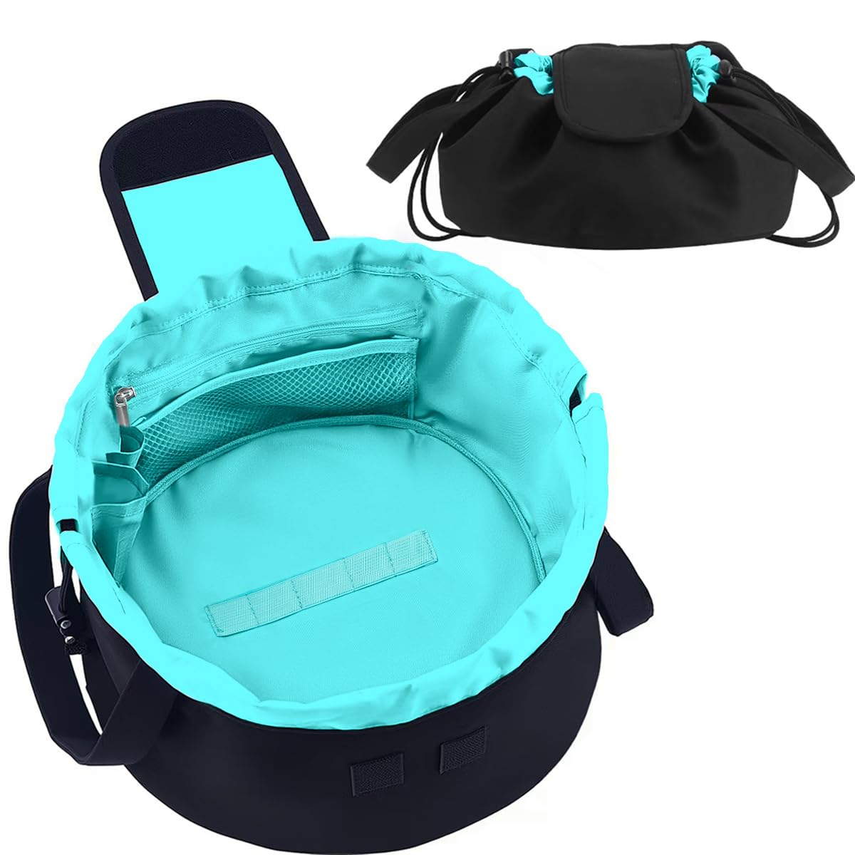 Bolsa de maquillaje Mrsfox con apertura amplia para organizar cosméticos y accesorios
