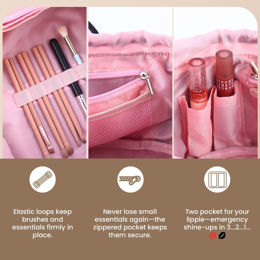 Bolsa MrsFox multiuso compacto ideal para organizar productos de cuidado personal.