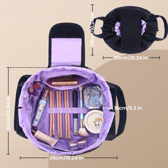MrsFox organizador de viaje con diseño plano facilita el acceso a cepillos y productos.