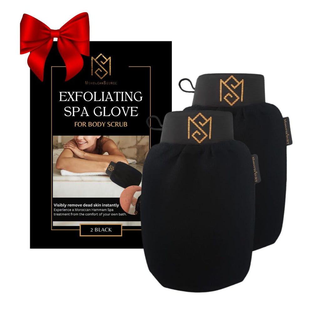 MS Guante Kessa exfoliante negro para exfoliación profunda en casa.