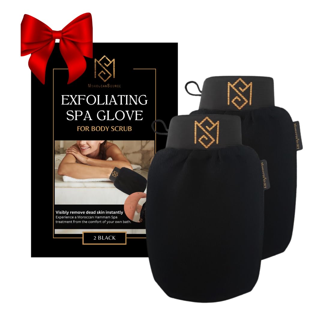 MS Guante Kessa exfoliante negro para exfoliación profunda en casa.
