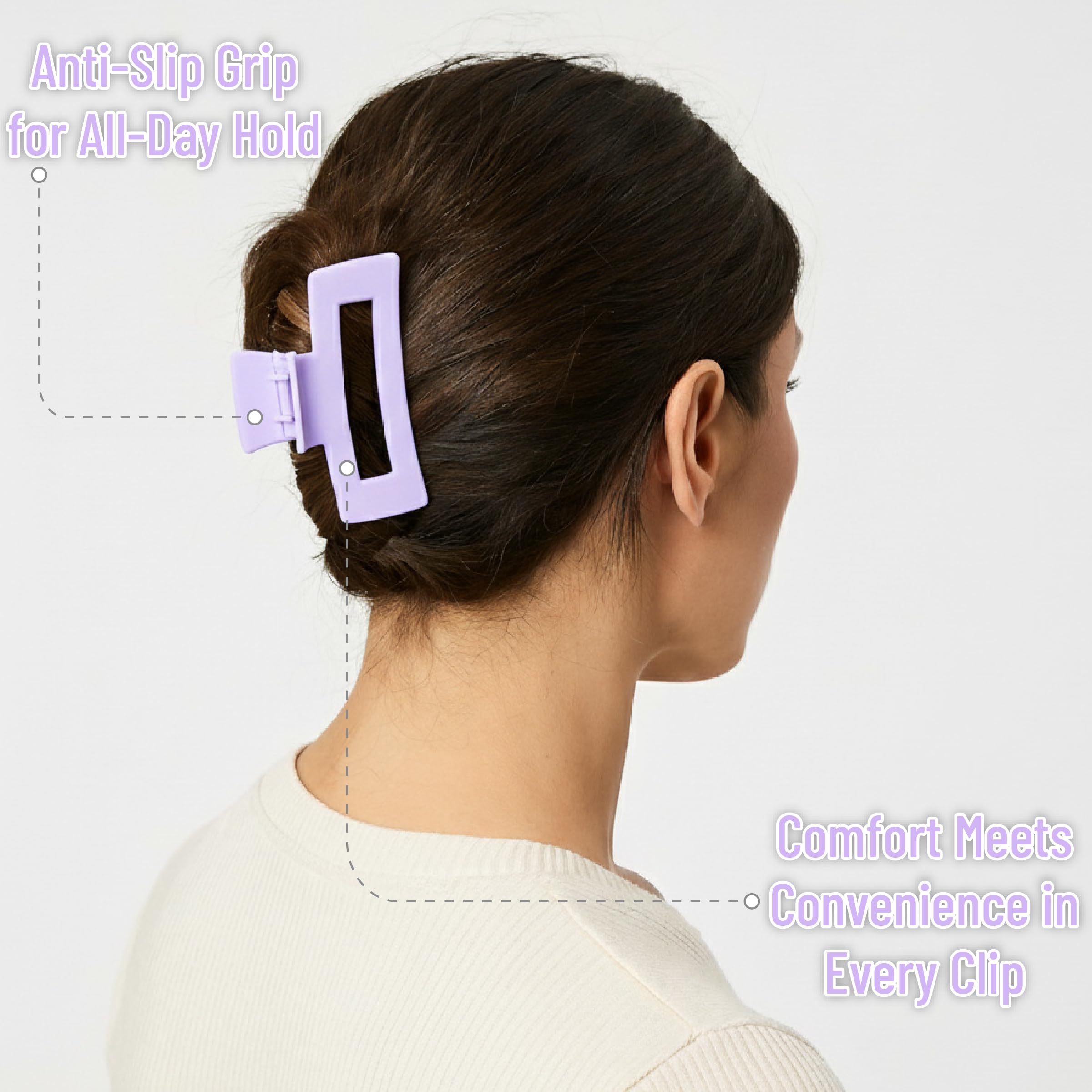 Ms. Pen pinza para cabello morada de alta resistencia para recogidos rápidos.