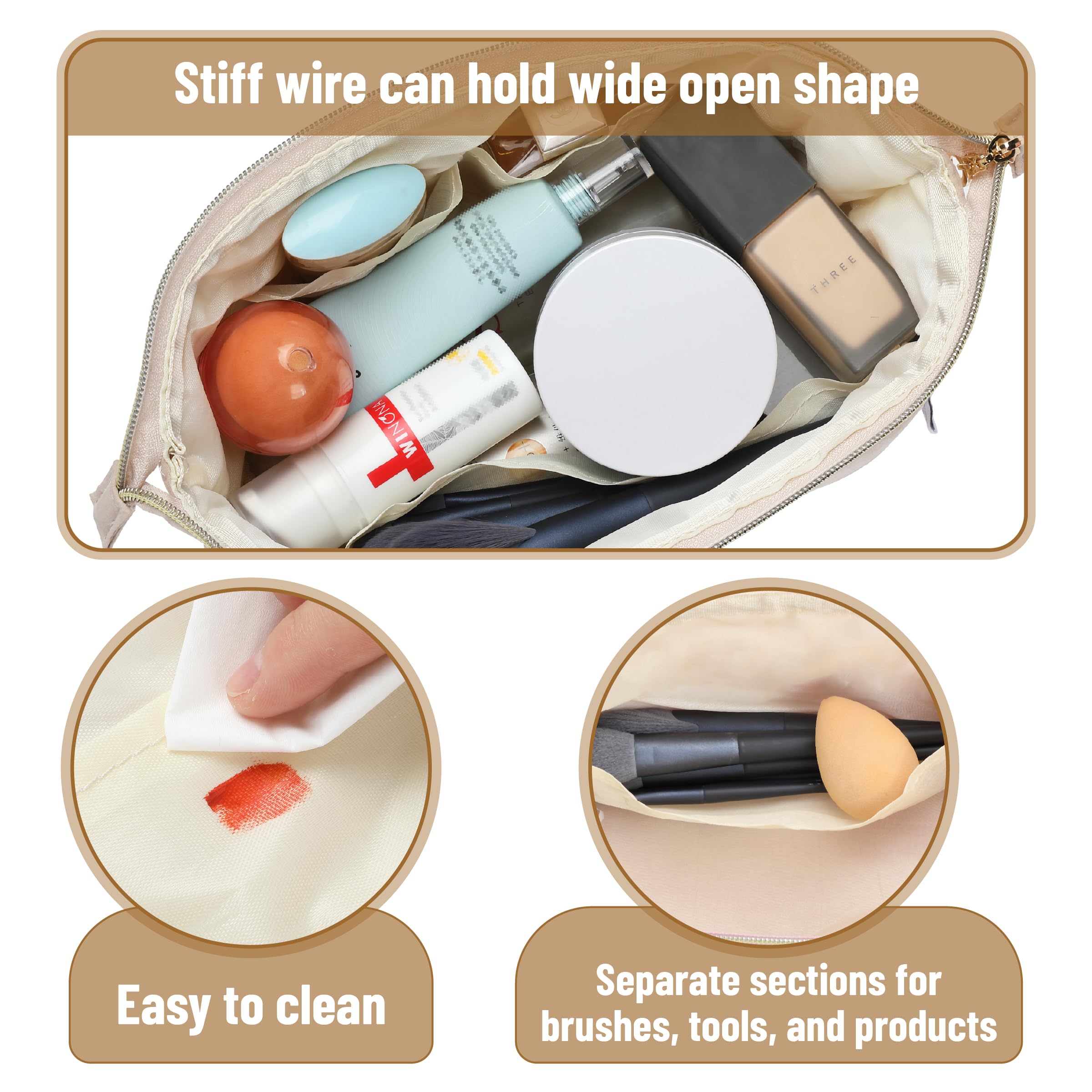 Ms. Pen bolso cosméticos con silueta estructurada, ideal para viaje y gimnasio.