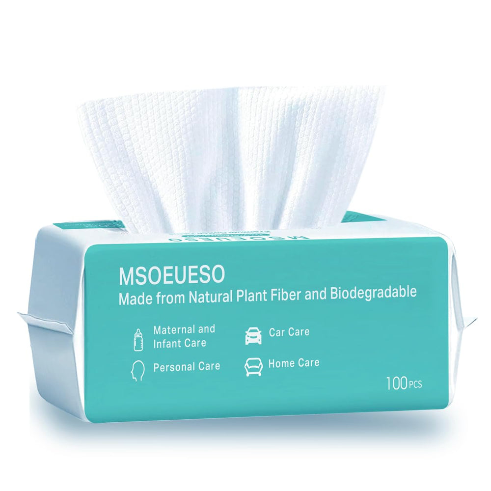 Toallita MSOEUESO de algodón suave, ideal para limpieza facial delicada.