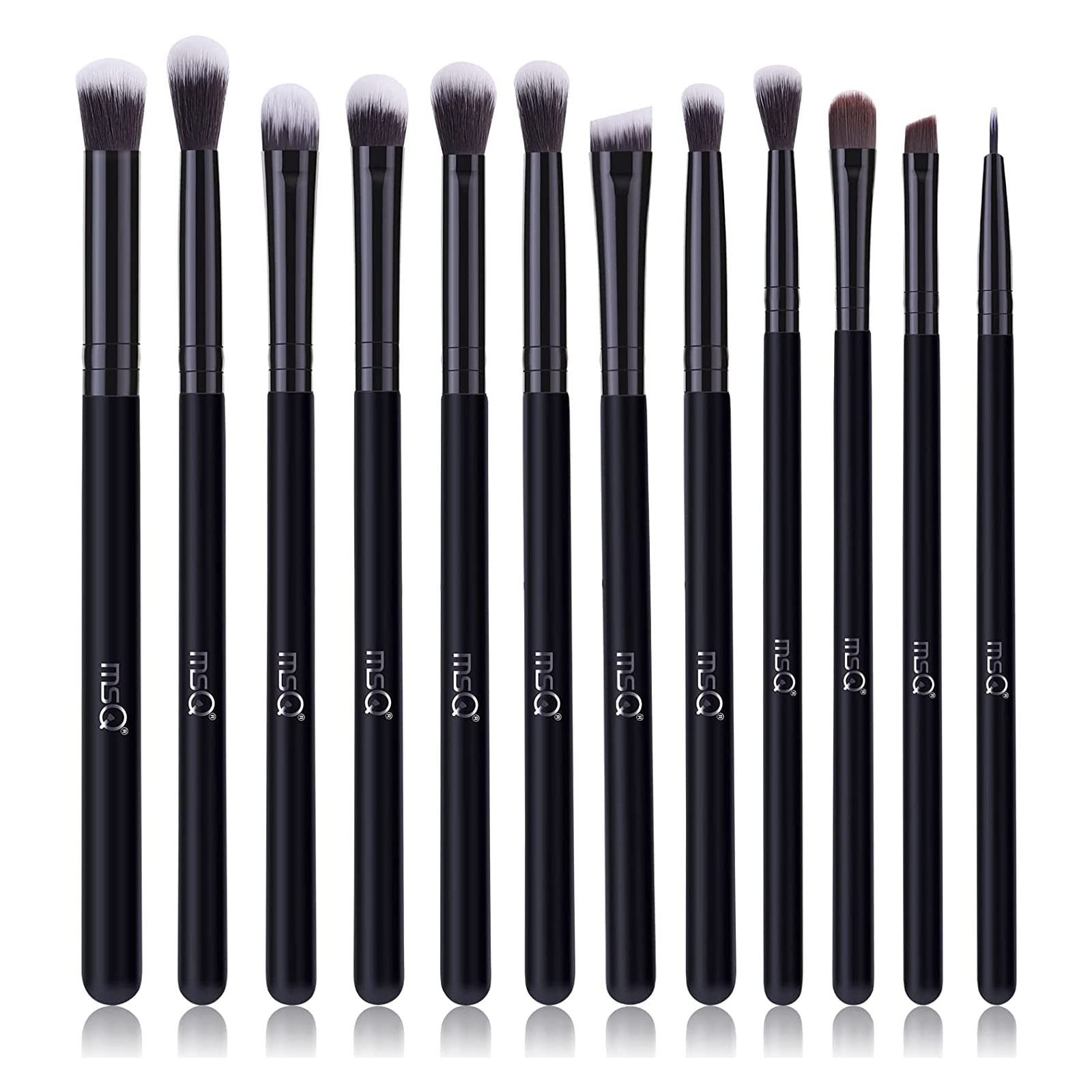 MSQ conjunto de 12 brochas para ojos con cerdas sintéticas suaves