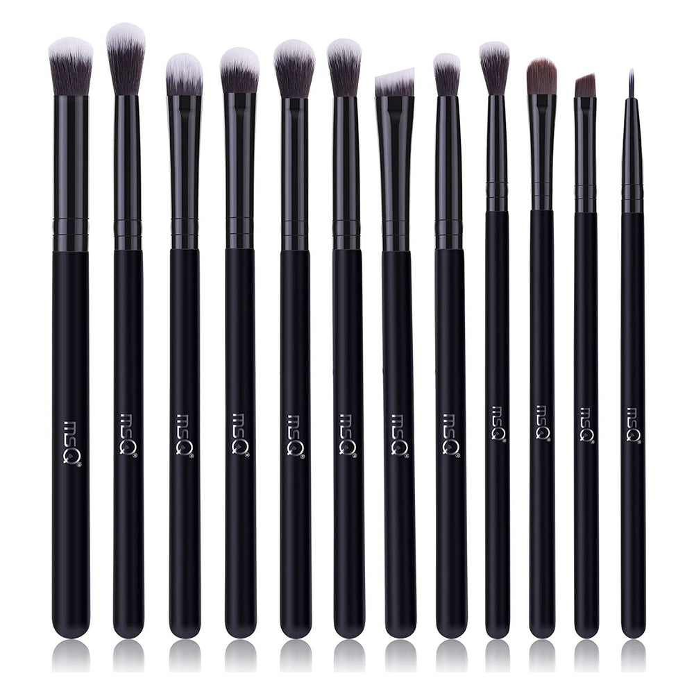 MSQ conjunto de 12 brochas para ojos con cerdas sintéticas suaves