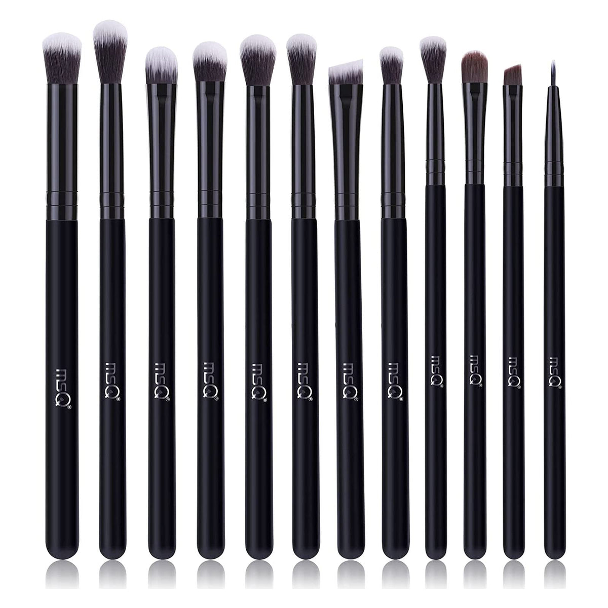 MSQ conjunto de 12 brochas para ojos con cerdas sintéticas suaves