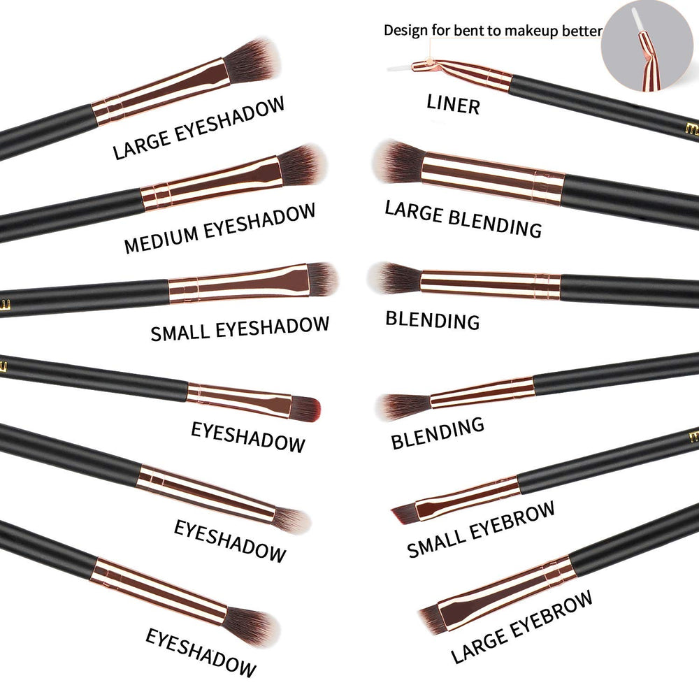 MSQ pinceles de ojos con puntas sintéticas para difuminar sombras con precisión