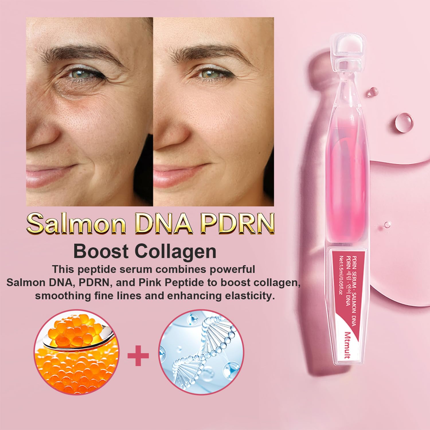 Mtmult Salmon DNA Serum caja: presentación premium para rutinas modernas de cuidado