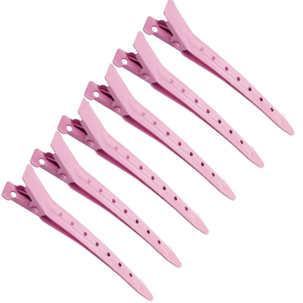 Pinza MtnLaur rosa pico de pato para fijar mechones con precisión.