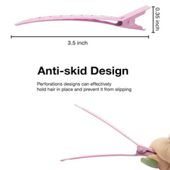 Pinza MtnLaur rosa pico de pato para seccionar cabello con facilidad.