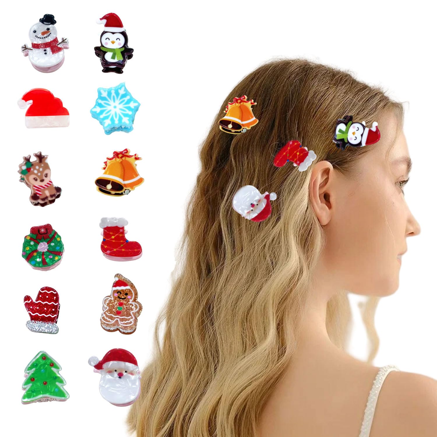 Paquete multicolor de pinzas navideñas Mtruil para regalos.