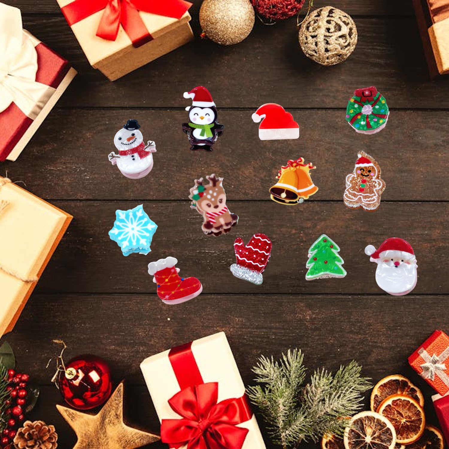 Pinzas Mtruil con gorro de Santa para estilo navideño duradero.