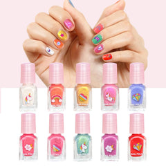 MU Unicorn Fantasy Kit: diez colores agua-base para uñas divertidas.