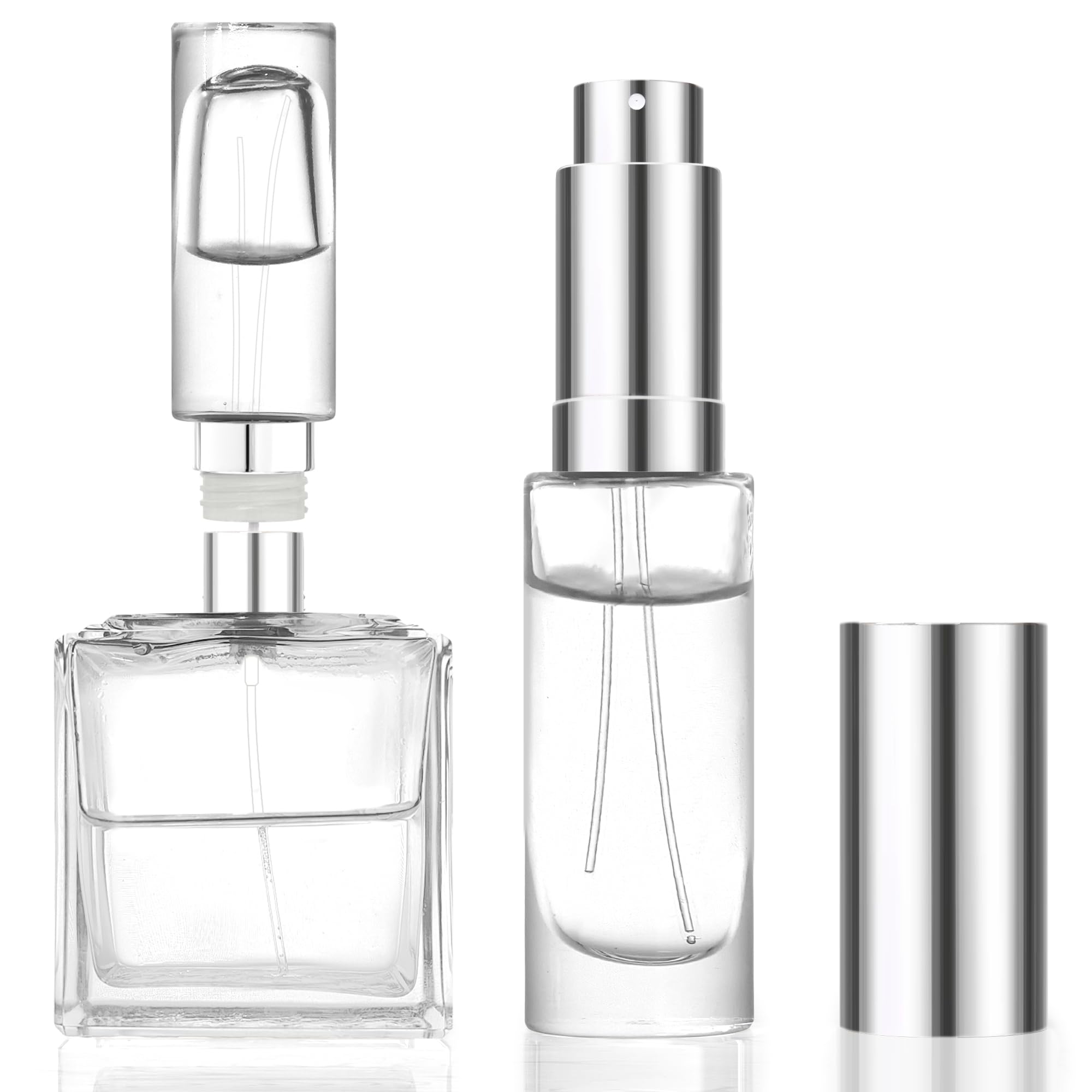 Atomizador de viaje MUB, cristal y llenado superior para rellenar fácilmente.