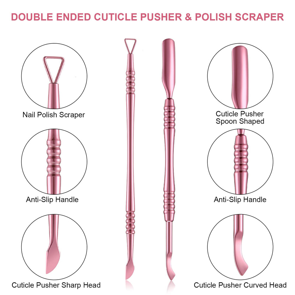 Mudder acero inoxidable rosa, herramienta duradera y fácil de limpiar.