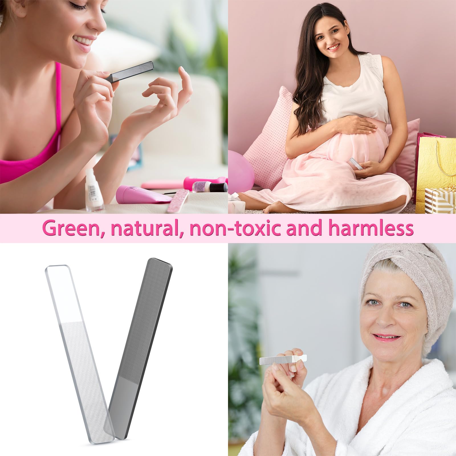 Kit de limas Mudder: 4 piezas para uñas naturales, artificiales y cuidado diario.